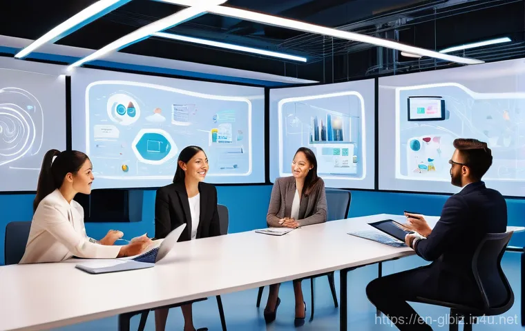 국제비즈니스 리더십과 팀 관리 사례 - **Prompt for Cross-Cultural Communication and Active Listening:**
    "An intricate, modern digital ...