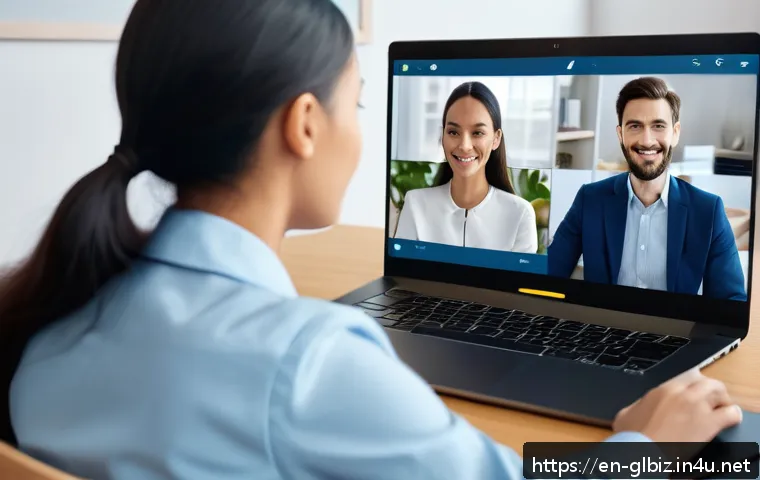 국제비즈니스매니저 필수 소프트스킬 - A diverse international business team engaged in a virtual meeting, showcasing professionals from va...